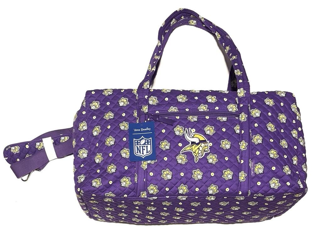 Vera Bradley NFL Minnesota Vikings Large Travel Duffel Tote Bag Bandana Print